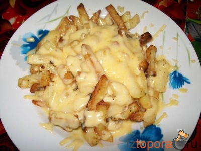 Жареный картофель с сыром - Овощные блюда - Горячие блюда - Рецепты - Кулинарные рецепты - Из Топора.RU
