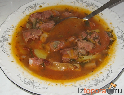 Суп с копченостями - Мясные супы - Первые блюда - Рецепты - Кулинарные рецепты - Из Топора.RU