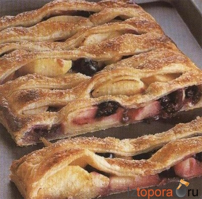 Пирог с яблоками и голубикой - Пироги - Выпечка - Рецепты - Кулинарные рецепты - Из Топора.RU