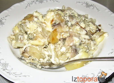 Картофель с грибами - Овощные блюда - Горячие блюда - Рецепты - Кулинарные рецепты - Из Топора.RU
