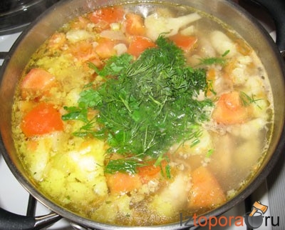 Куриный суп с цветной капустой 