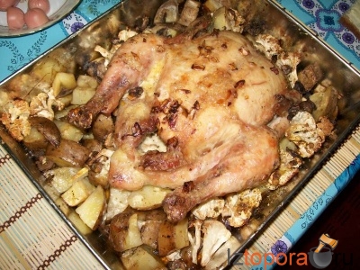 Запеченная курица с овощами - Блюда из птицы - Горячие блюда - Рецепты - Кулинарные рецепты - Из Топора.RU