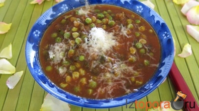 Томатный соус с зеленым горошком и медом 