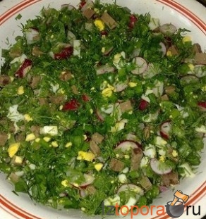 Весенний салат - Мясные и колбасные салаты - Салаты - Рецепты - Кулинарные рецепты - Из Топора.RU